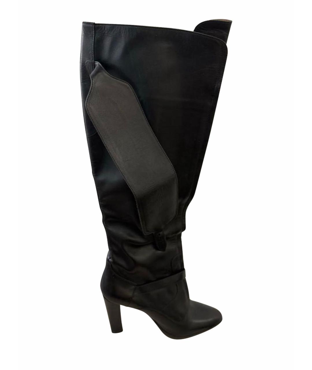 HERMES Черные кожаные сапоги, фото 1
