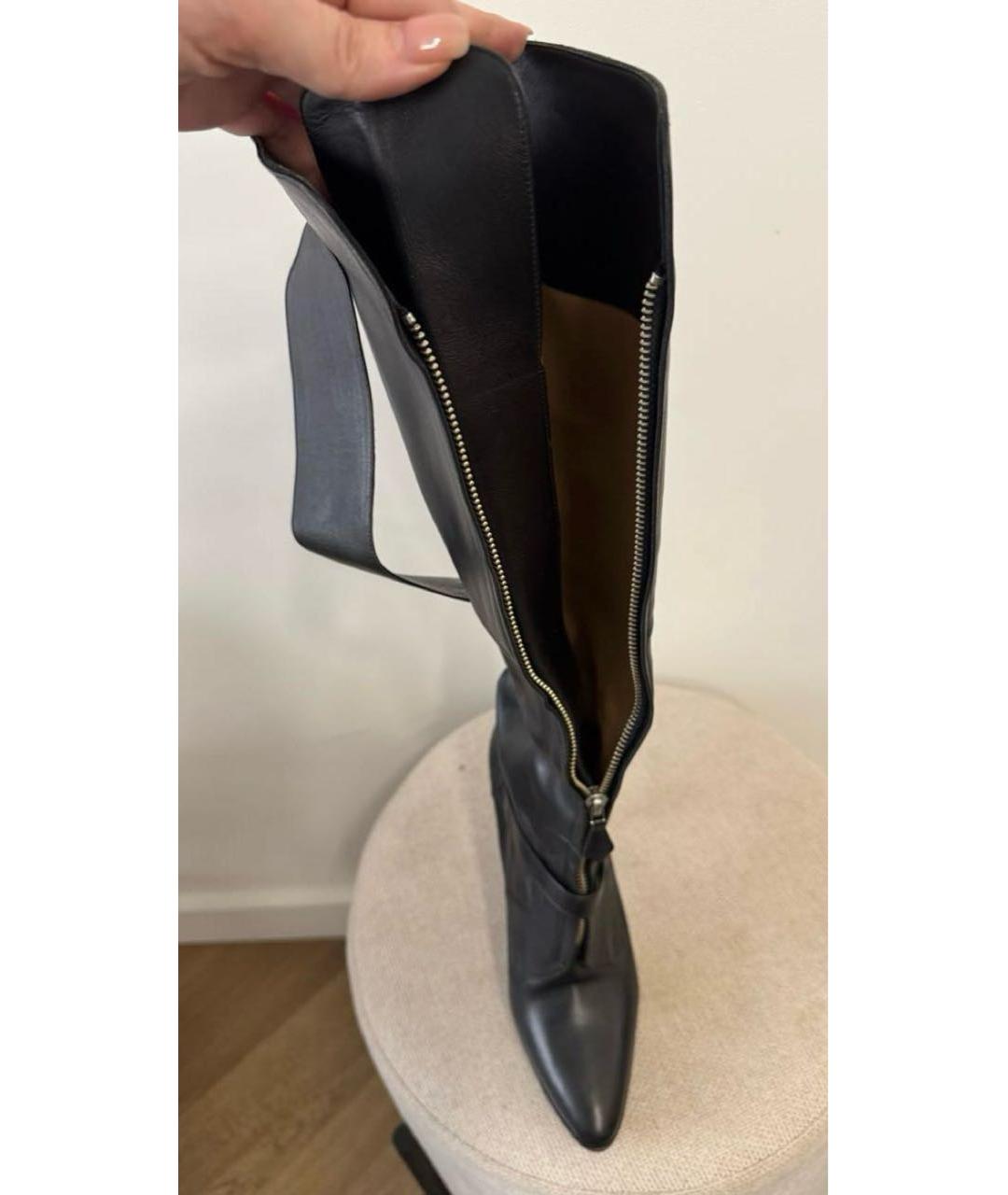 HERMES Черные кожаные сапоги, фото 5