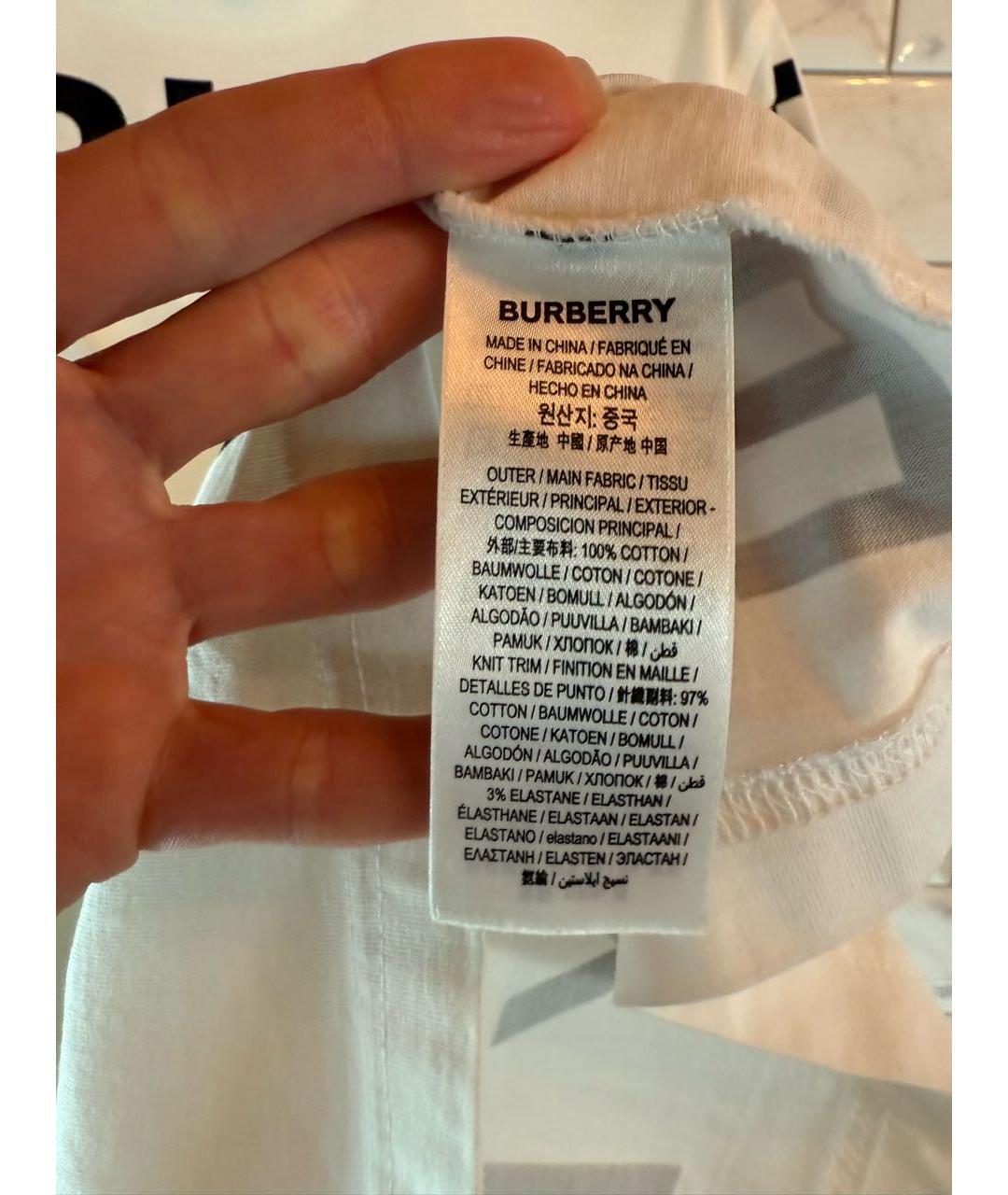 BURBERRY Белая футболка, фото 6
