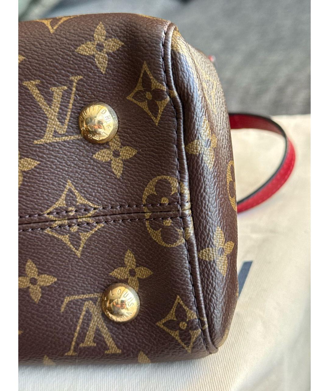 LOUIS VUITTON Коричневая сумка тоут из искусственной кожи, фото 5