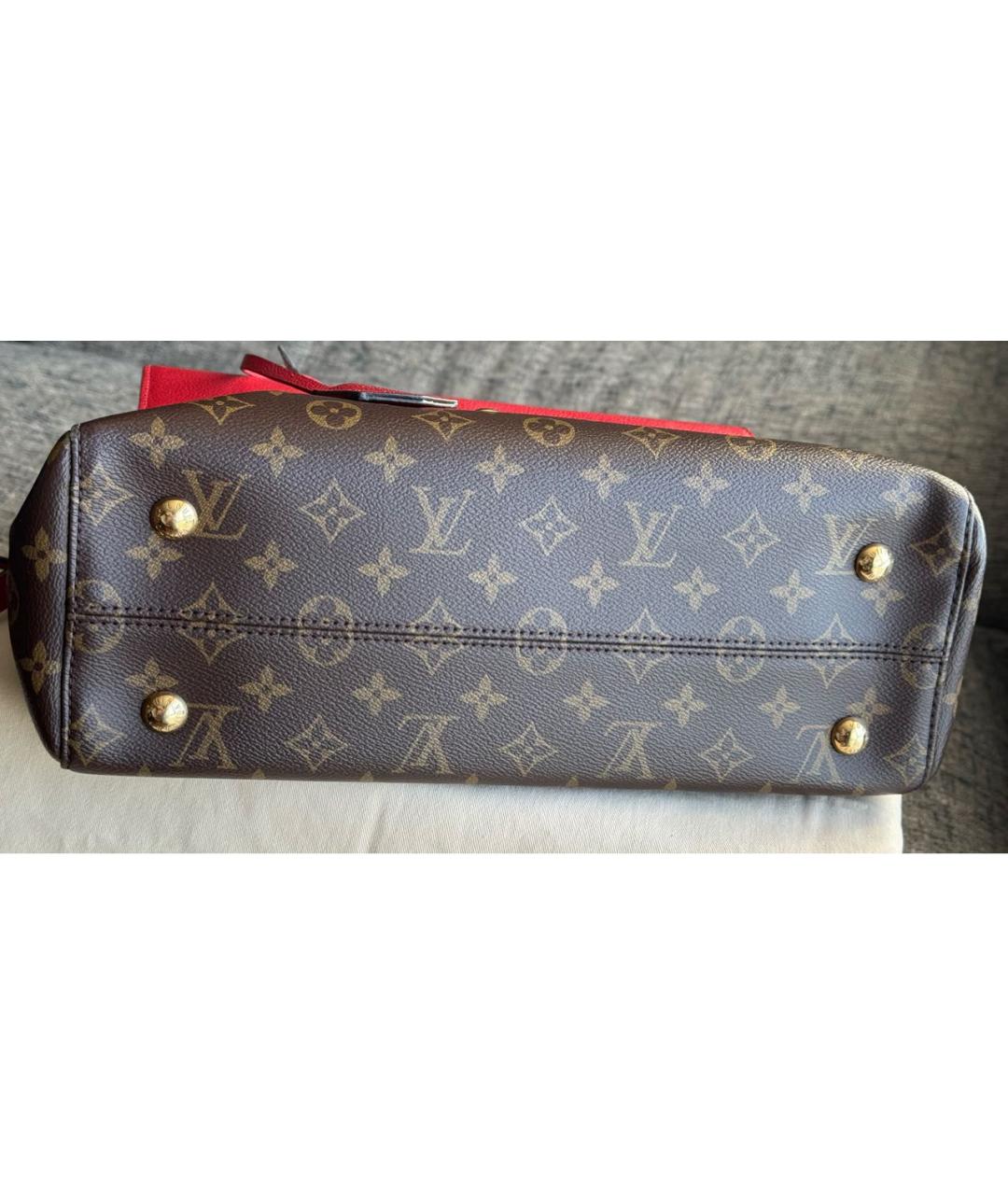 LOUIS VUITTON Коричневая сумка тоут из искусственной кожи, фото 3