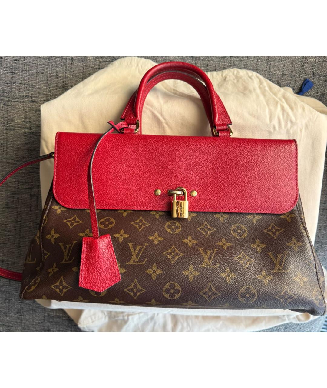 LOUIS VUITTON Коричневая сумка тоут из искусственной кожи, фото 2