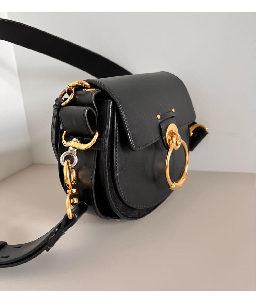 CHLOE Черная кожаная сумка через плечо, фото 2