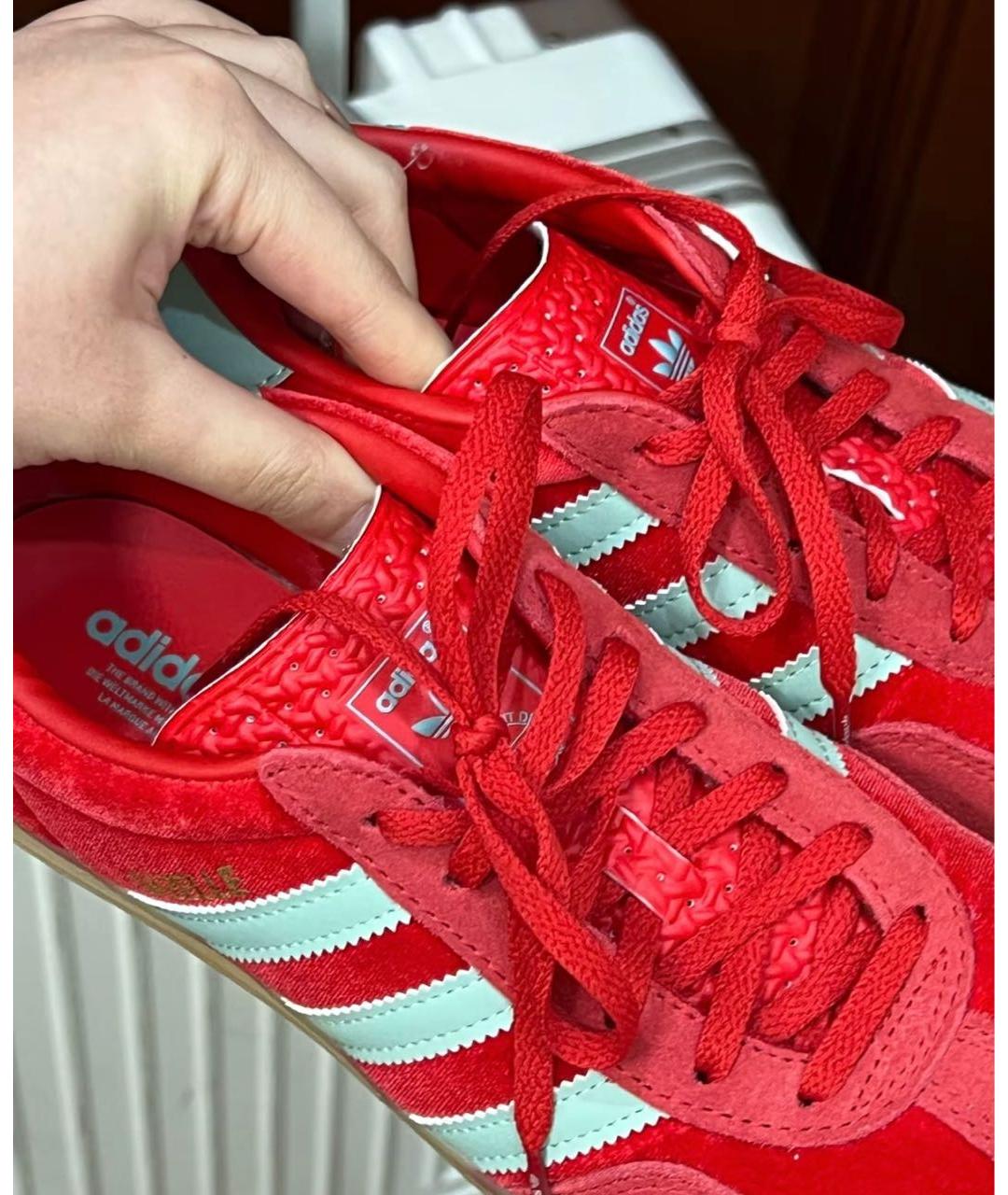 ADIDAS Красные замшевые кроссовки, фото 6