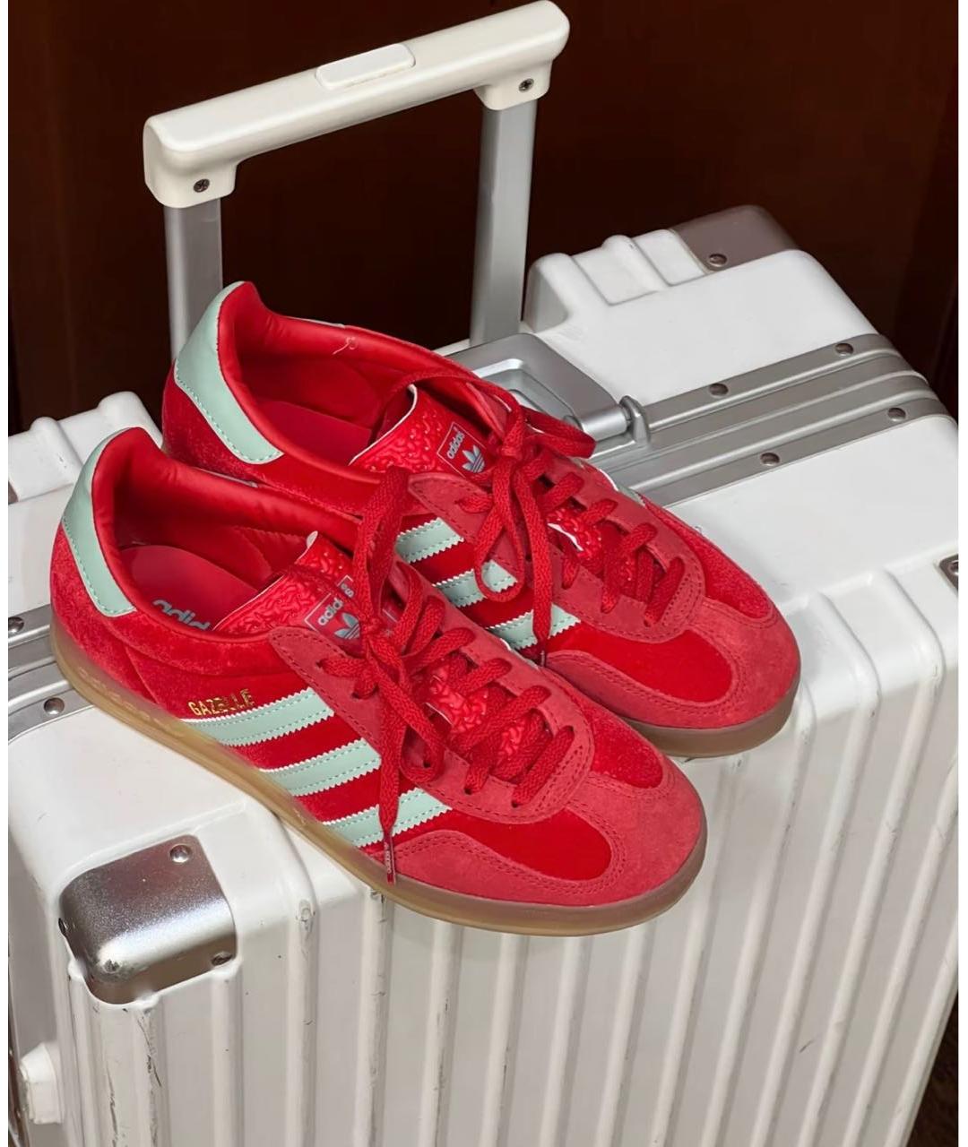 ADIDAS Красные замшевые кроссовки, фото 2