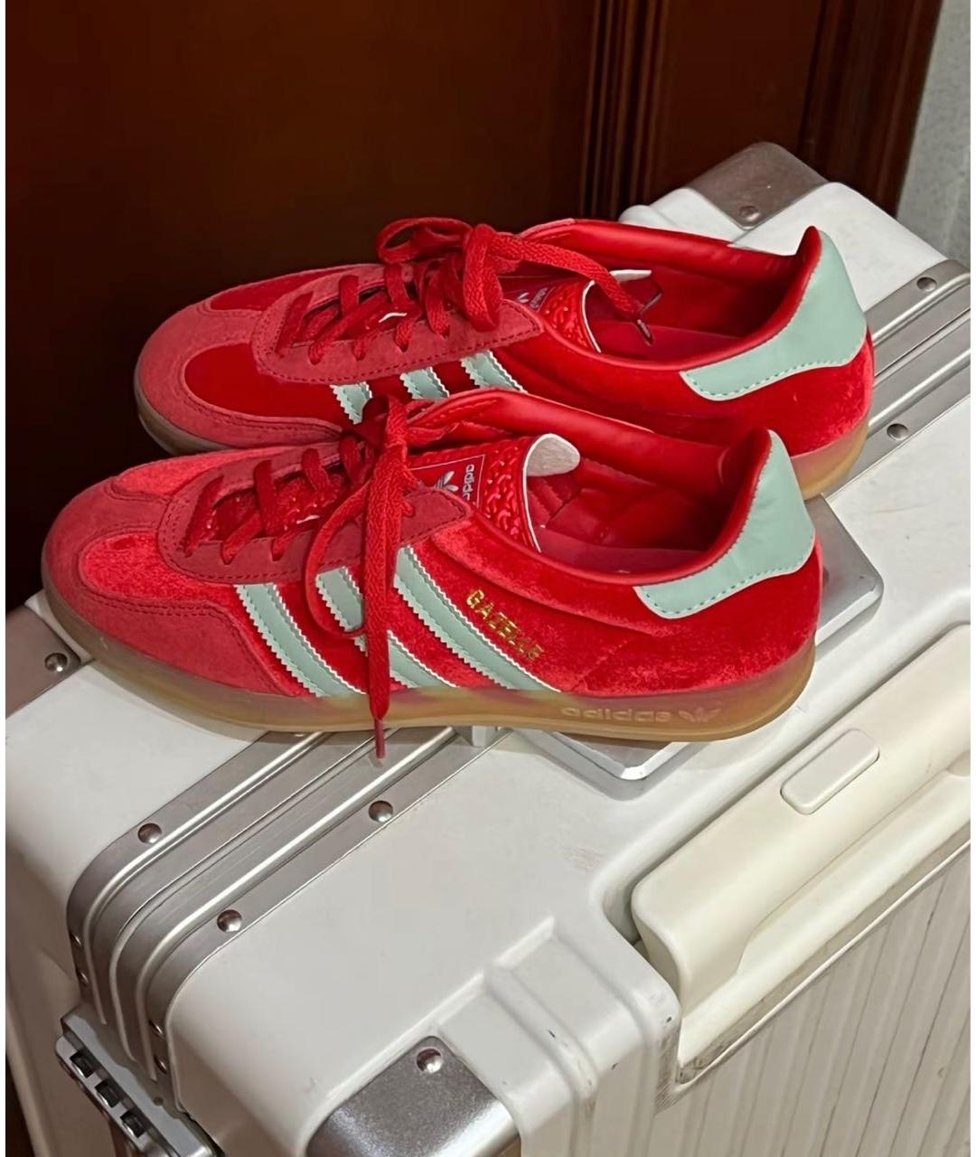 ADIDAS Красные замшевые кроссовки, фото 3
