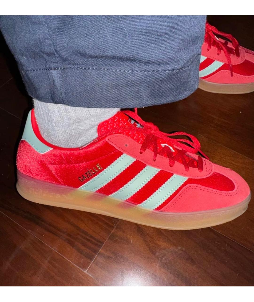 ADIDAS Красные замшевые кроссовки, фото 7