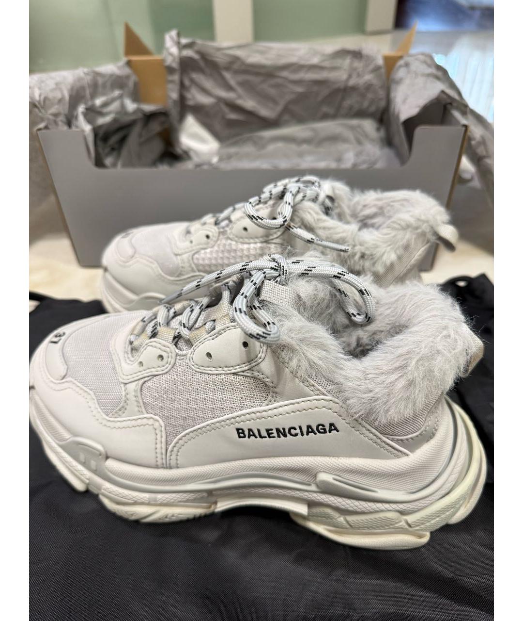 BALENCIAGA Серые текстильные кроссовки, фото 8