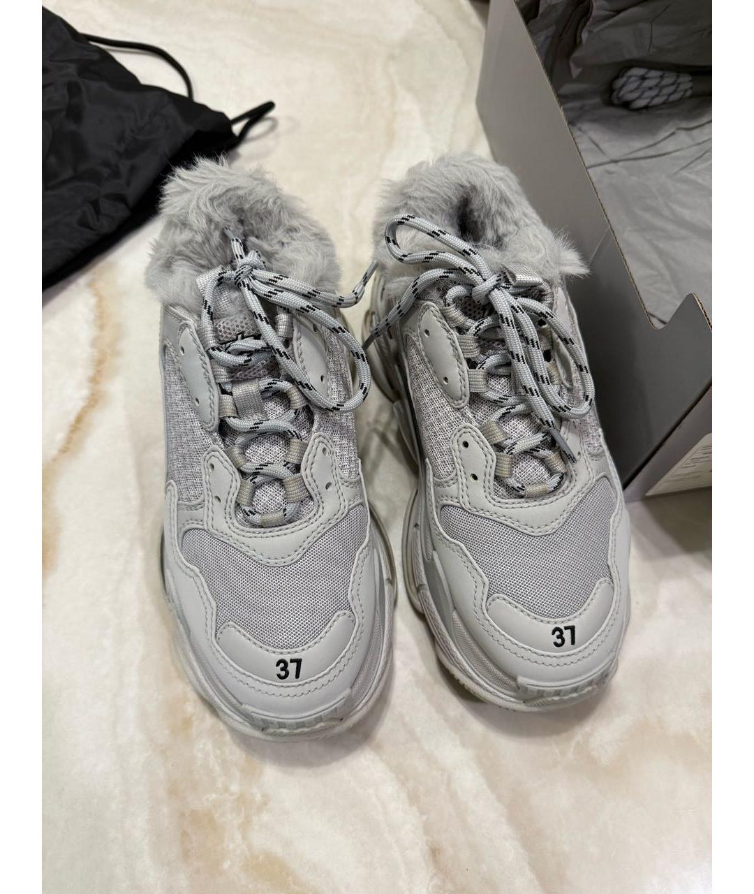 BALENCIAGA Серые текстильные кроссовки, фото 2