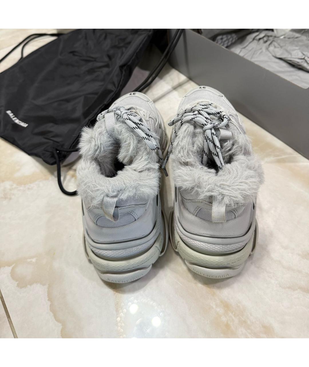 BALENCIAGA Серые текстильные кроссовки, фото 4