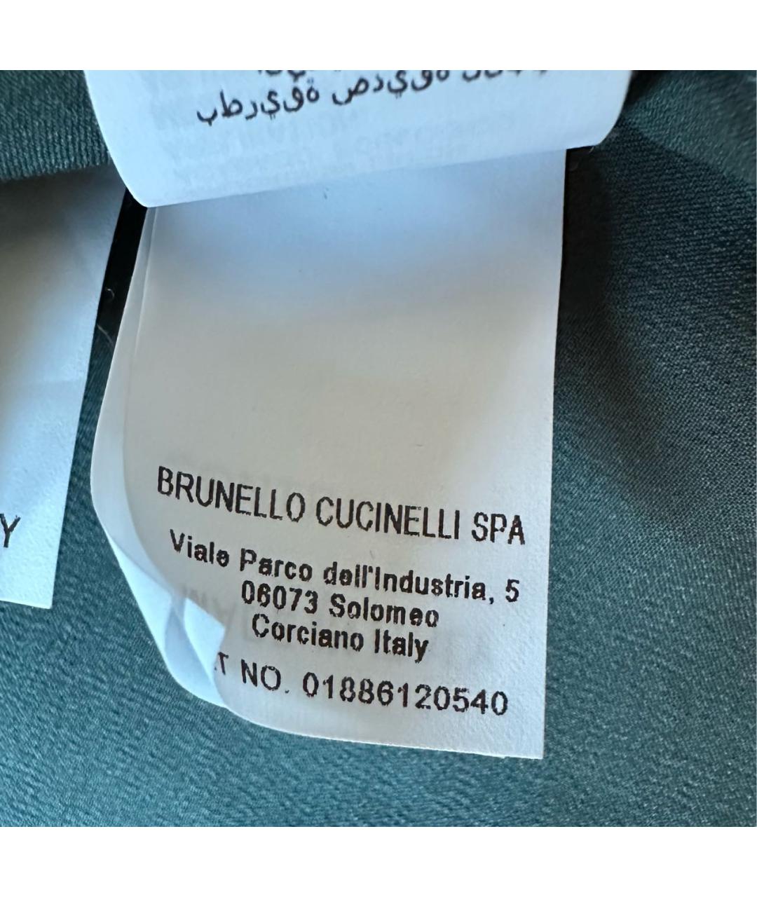 BRUNELLO CUCINELLI Зеленая шелковая майка, фото 5
