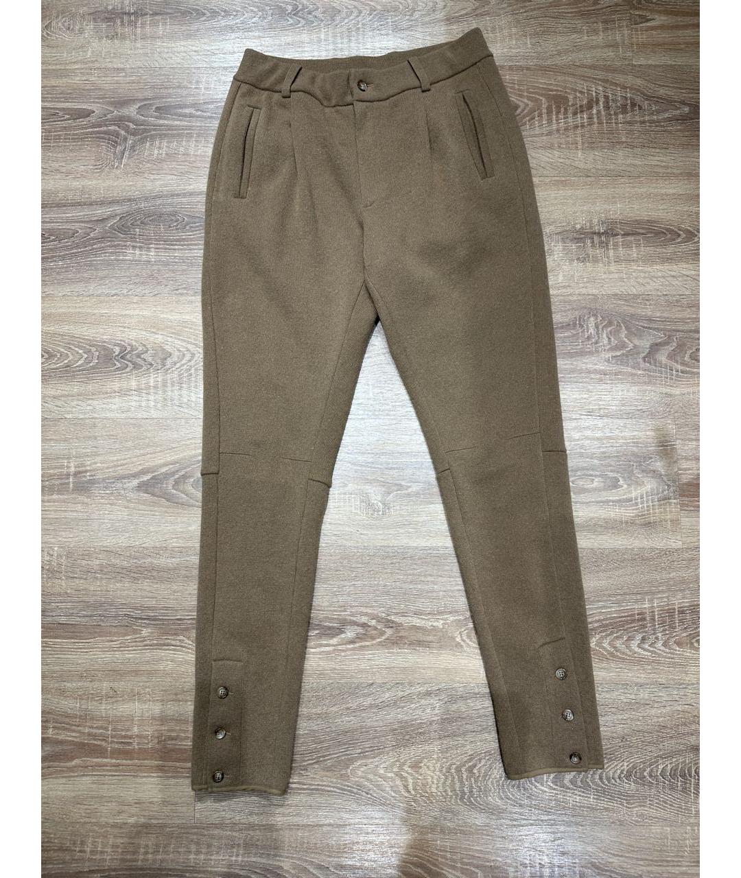 DOLCE&GABBANA Коричневые шерстяные повседневные брюки, фото 8