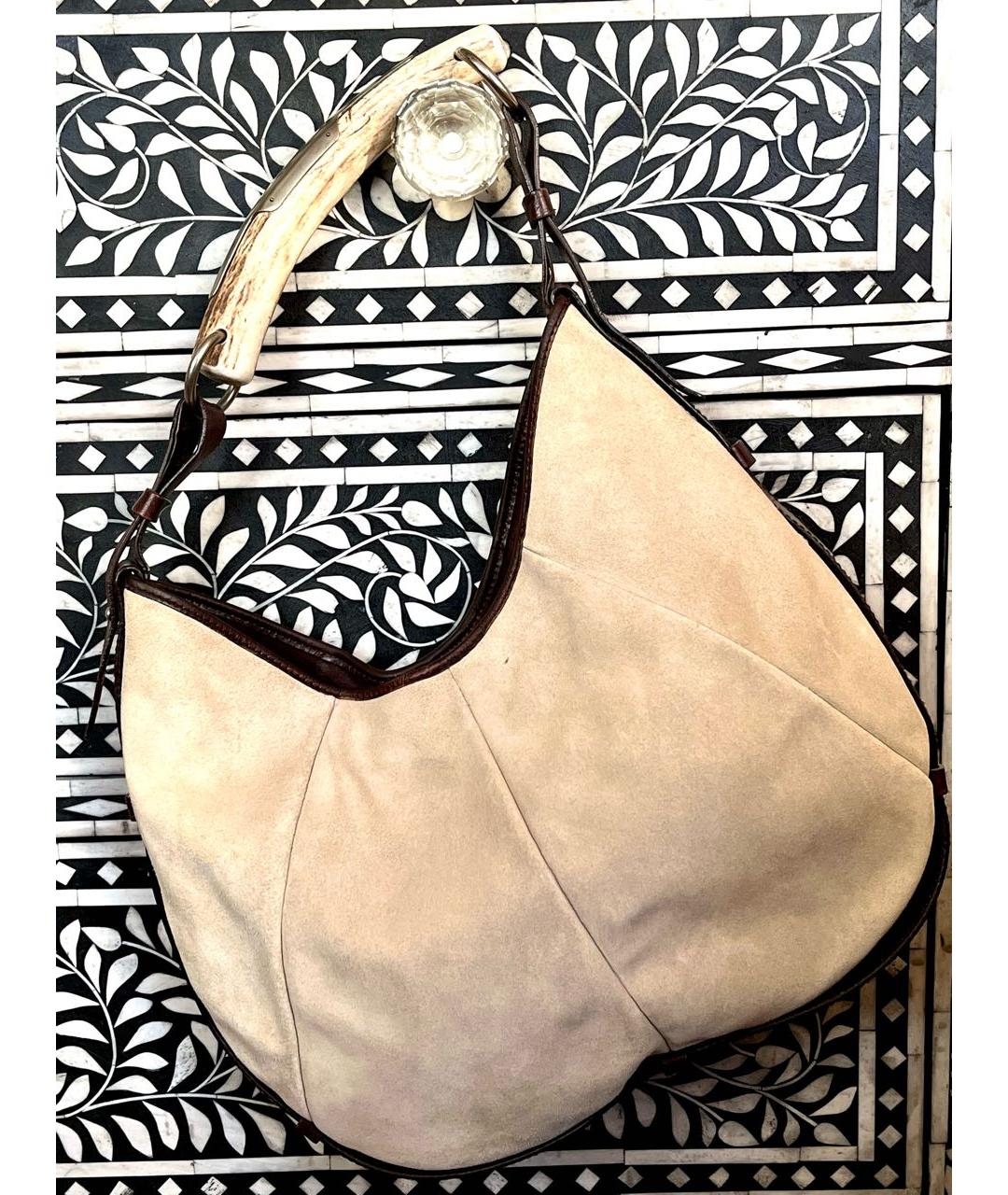 SAINT LAURENT Замшевая сумка с короткими ручками, фото 2