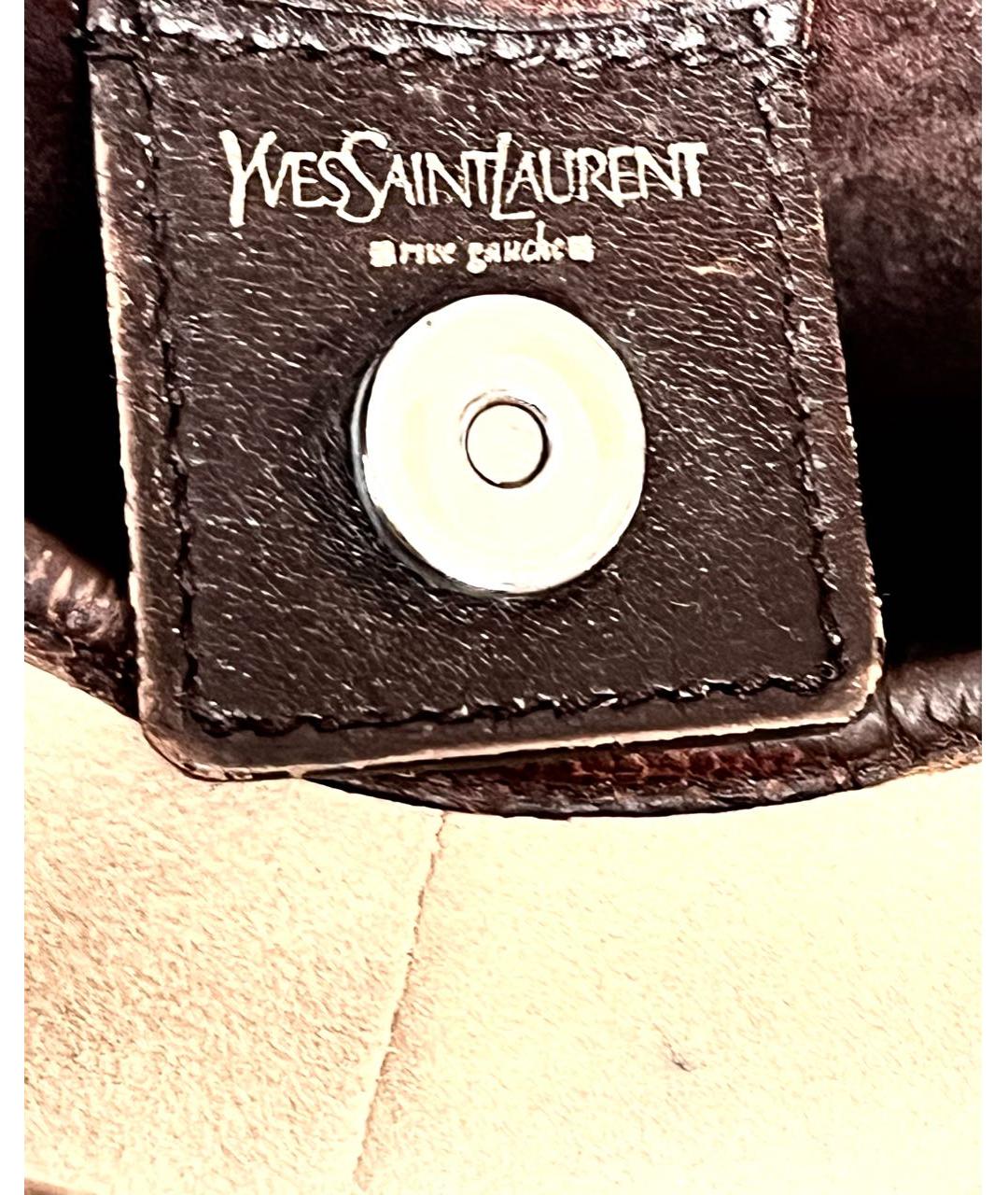 SAINT LAURENT Замшевая сумка с короткими ручками, фото 4