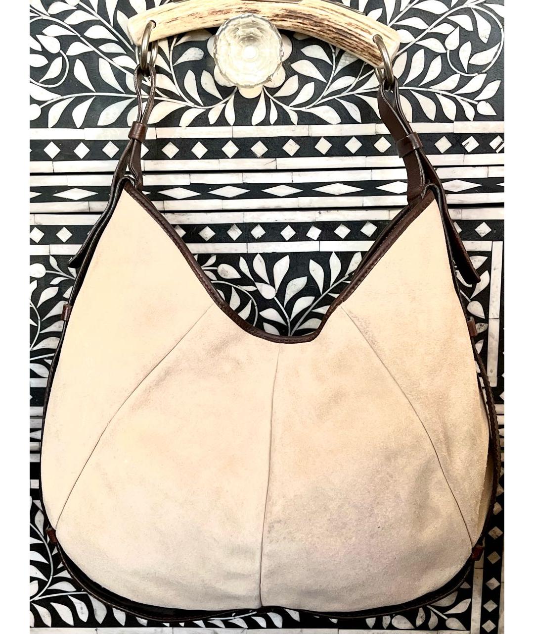 SAINT LAURENT Замшевая сумка с короткими ручками, фото 8