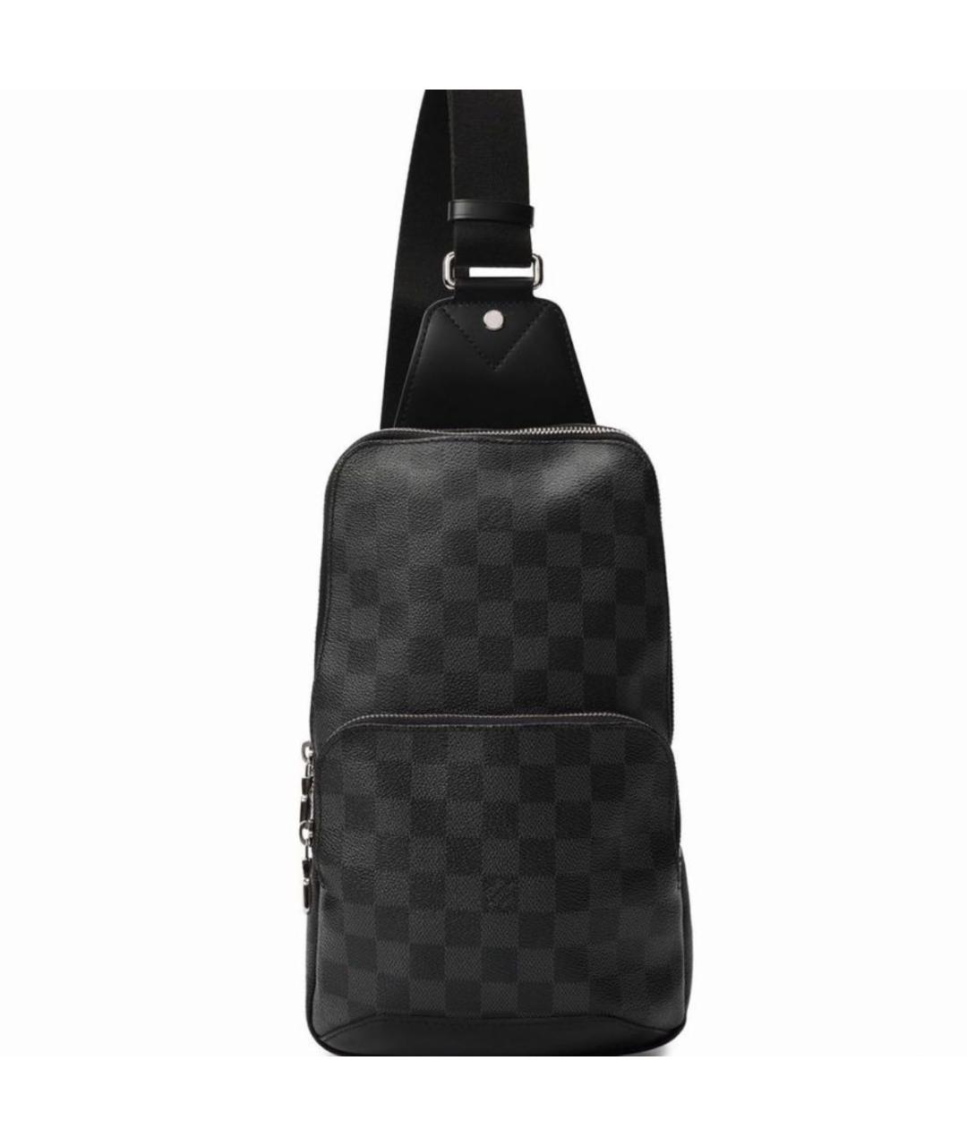 LOUIS VUITTON Серая кожаная барсетка, фото 5