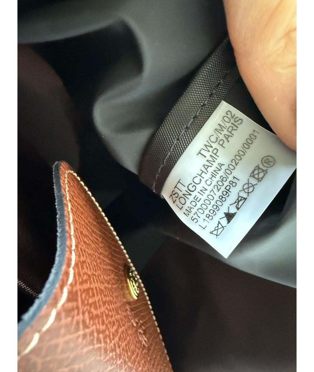 LONGCHAMP Коричневая тканевая сумка тоут, фото 7