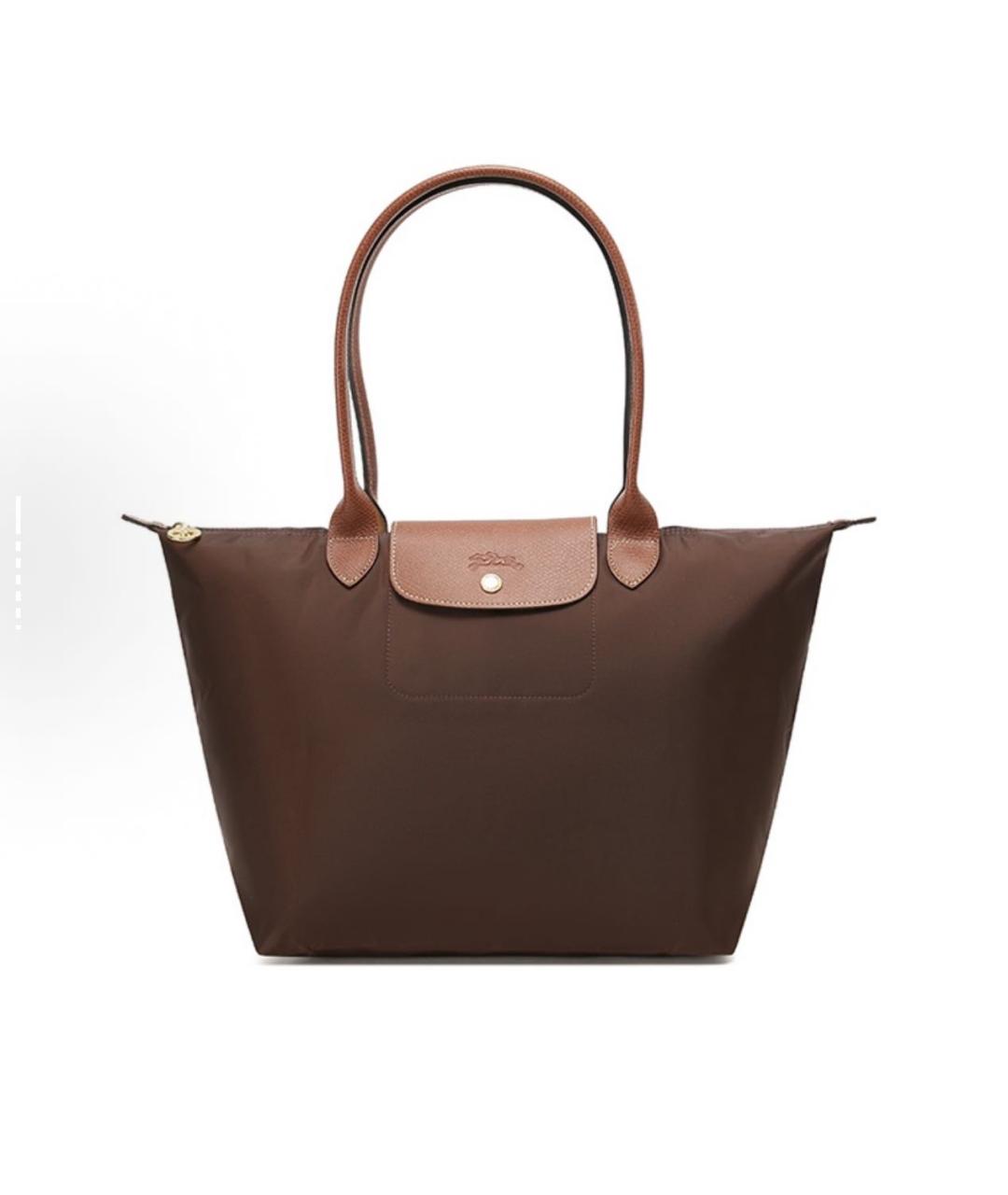 LONGCHAMP Коричневая тканевая сумка тоут, фото 1