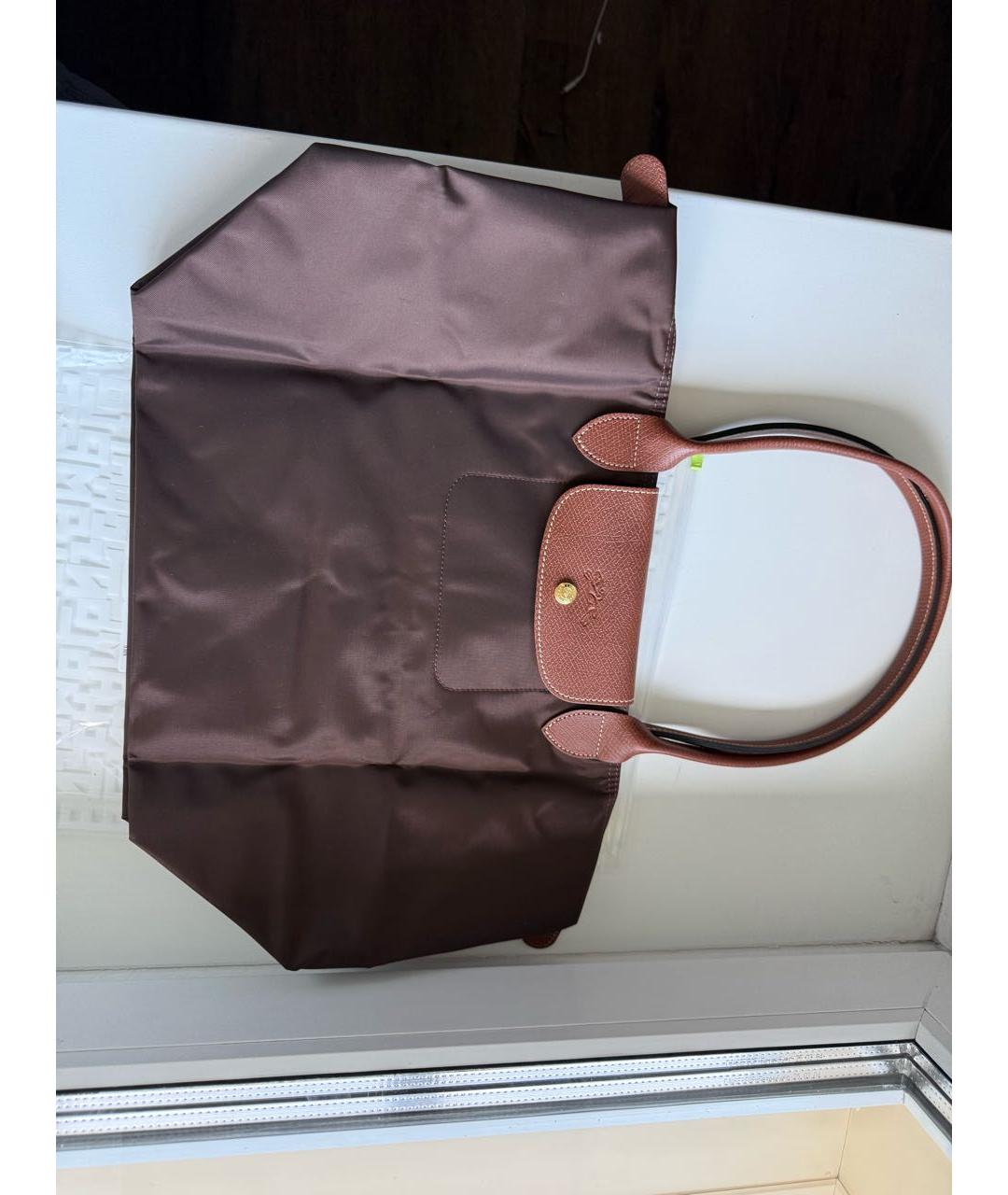LONGCHAMP Коричневая тканевая сумка тоут, фото 5