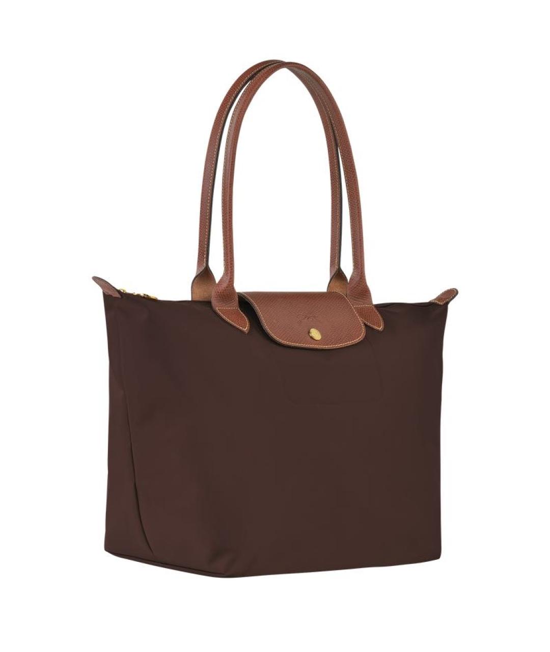LONGCHAMP Коричневая тканевая сумка тоут, фото 2