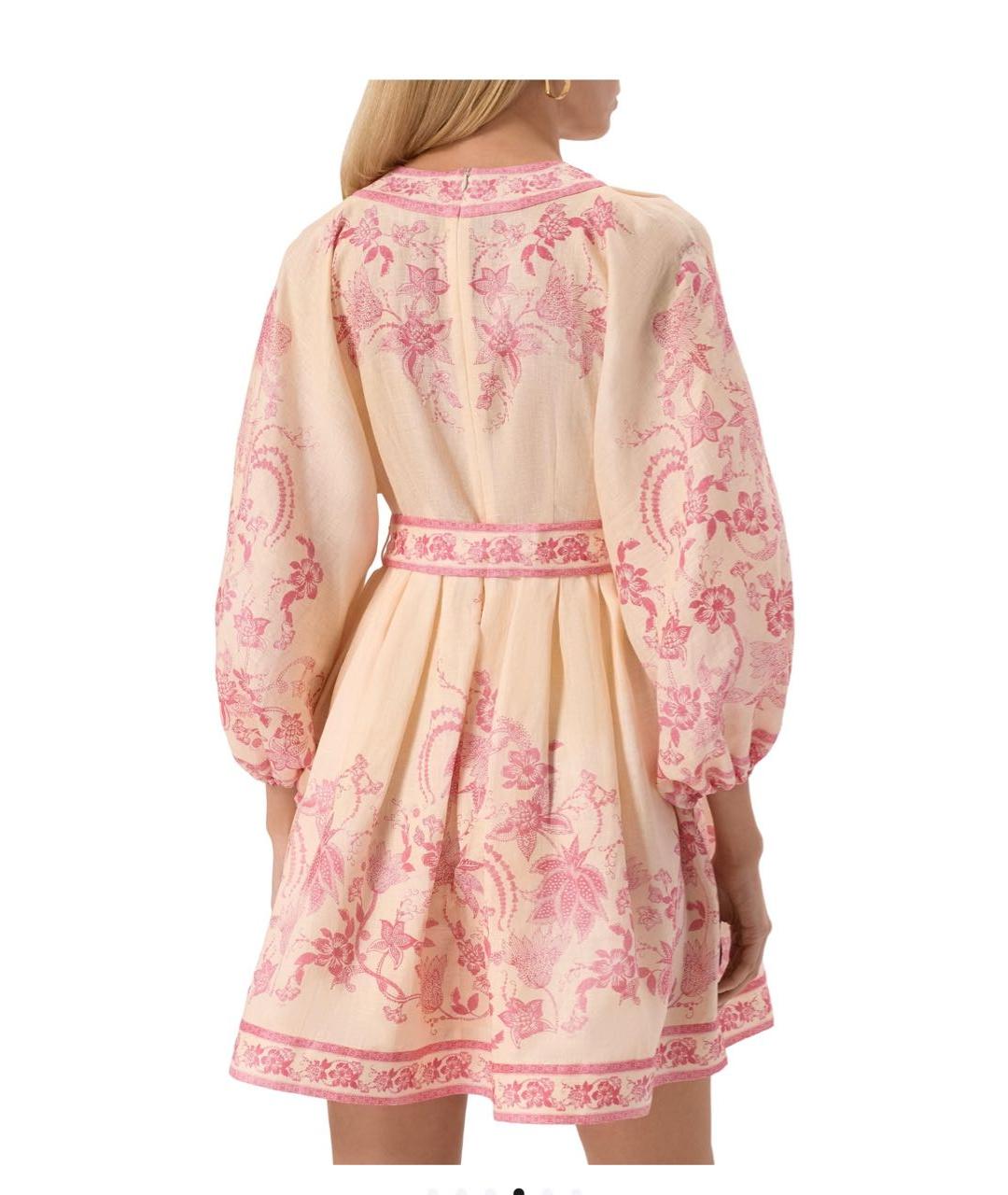 ZIMMERMANN Мульти льняное повседневное платье, фото 2