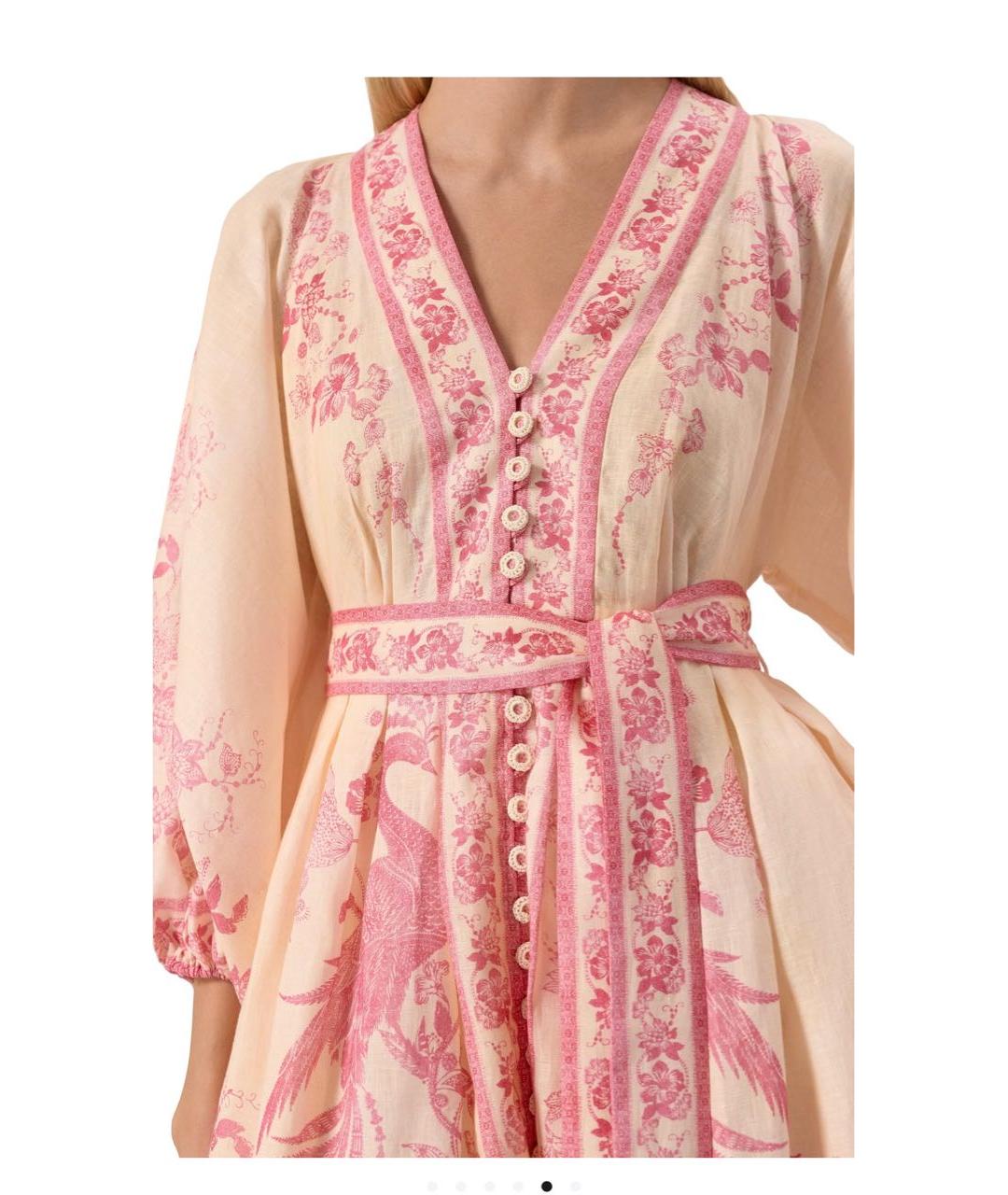 ZIMMERMANN Мульти льняное повседневное платье, фото 3