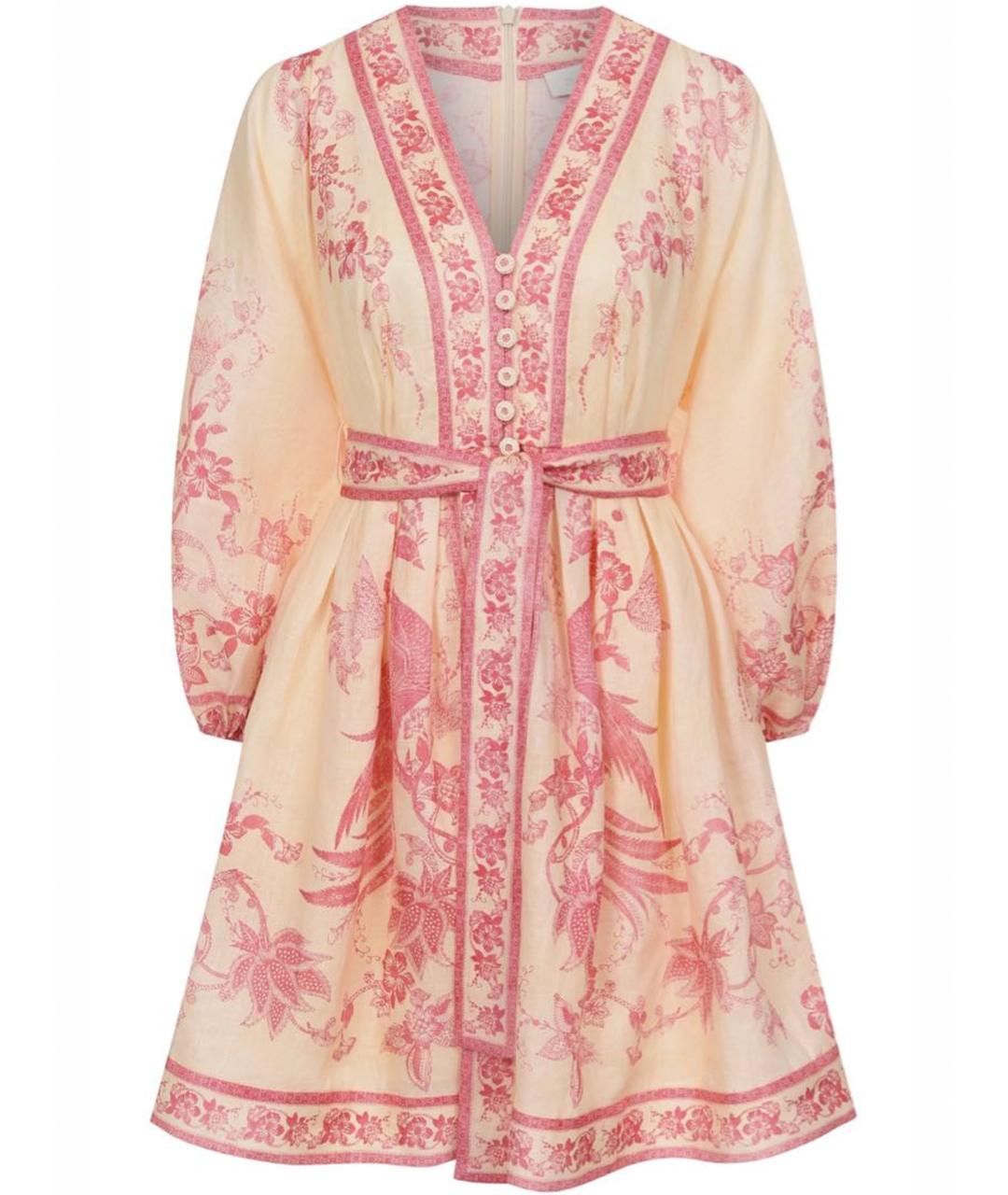 ZIMMERMANN Мульти льняное повседневное платье, фото 1