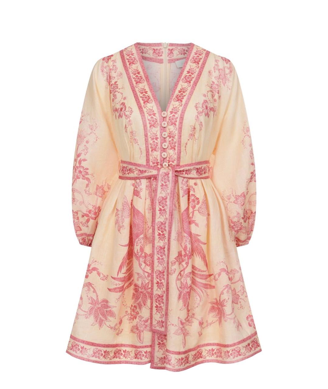 ZIMMERMANN Мульти льняное повседневное платье, фото 5