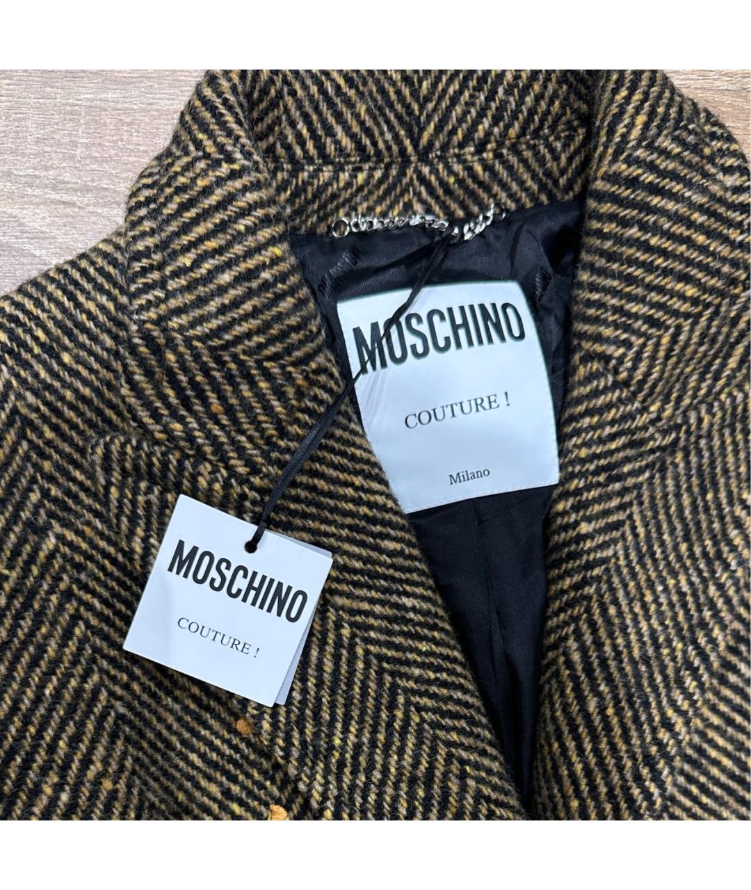 MOSCHINO Коричневое шерстяное пальто, фото 3