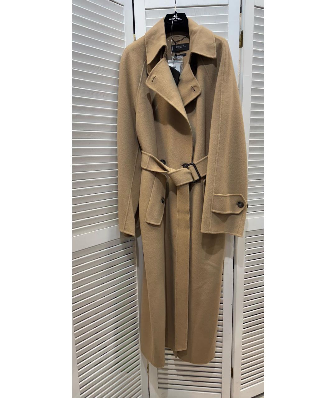 'S MAX MARA Бежевое шерстяное пальто, фото 9