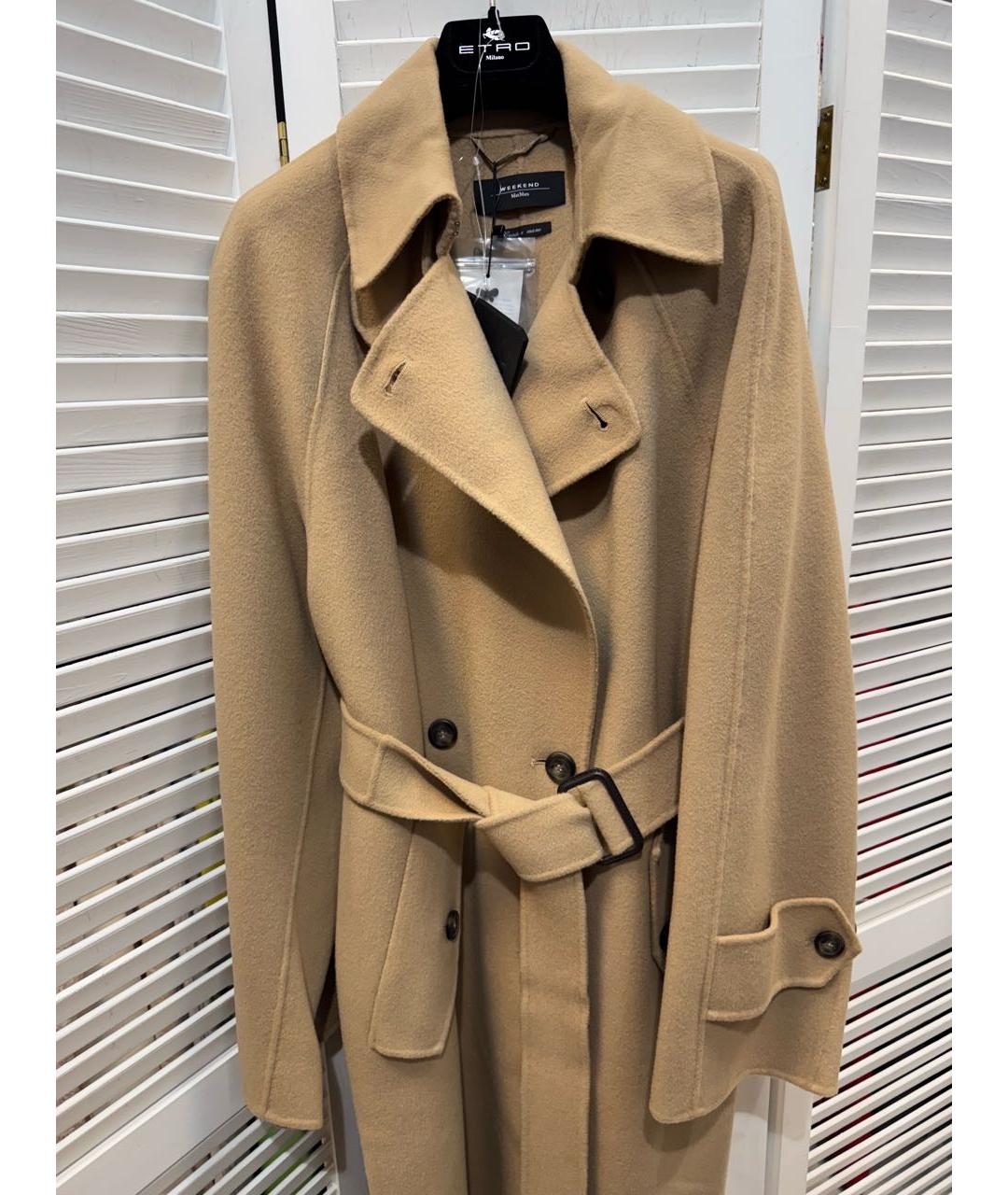 'S MAX MARA Бежевое шерстяное пальто, фото 3