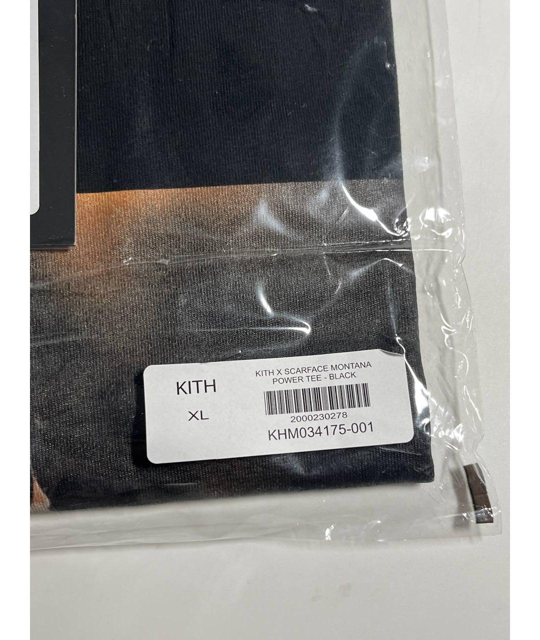 KITH Черная хлопковая футболка, фото 4