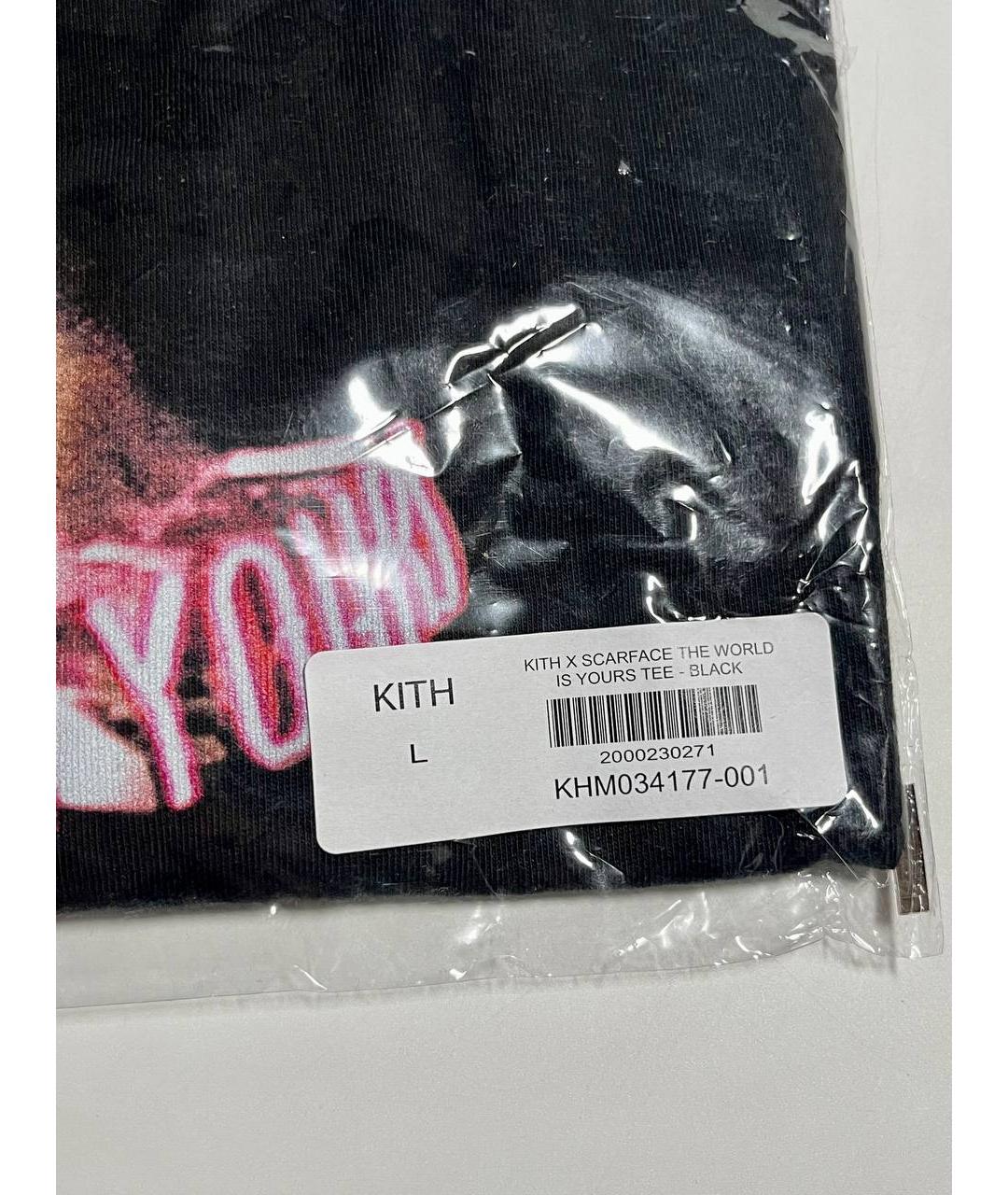 KITH Черная хлопковая футболка, фото 3