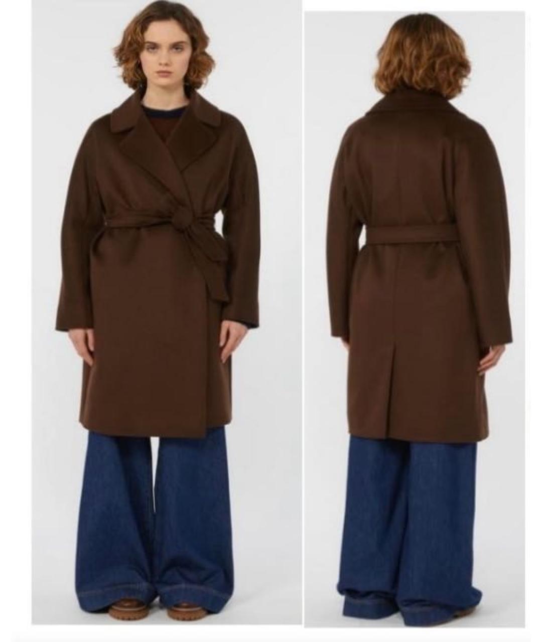'S MAX MARA Коричневое шерстяное пальто, фото 6
