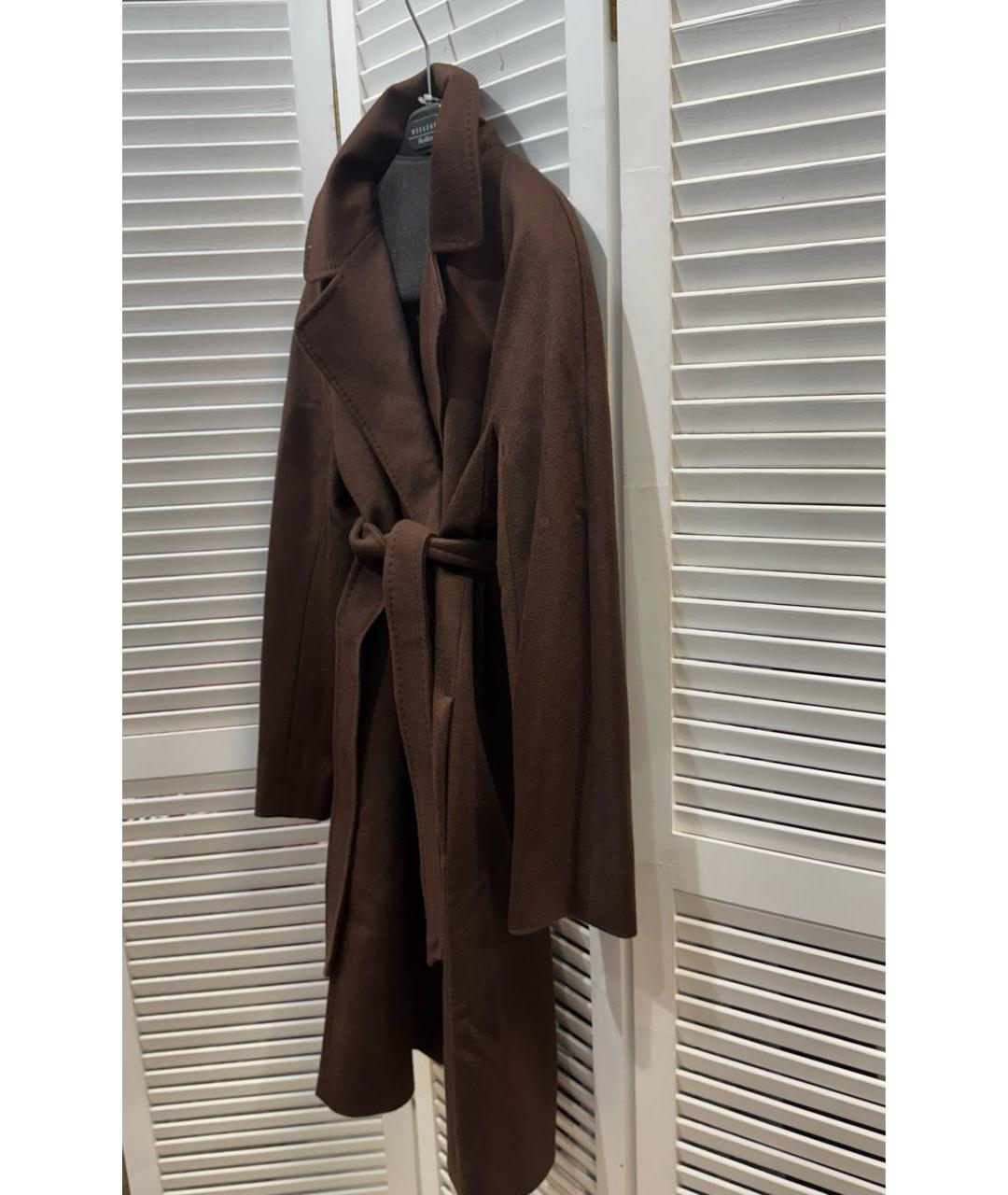 'S MAX MARA Коричневое шерстяное пальто, фото 3