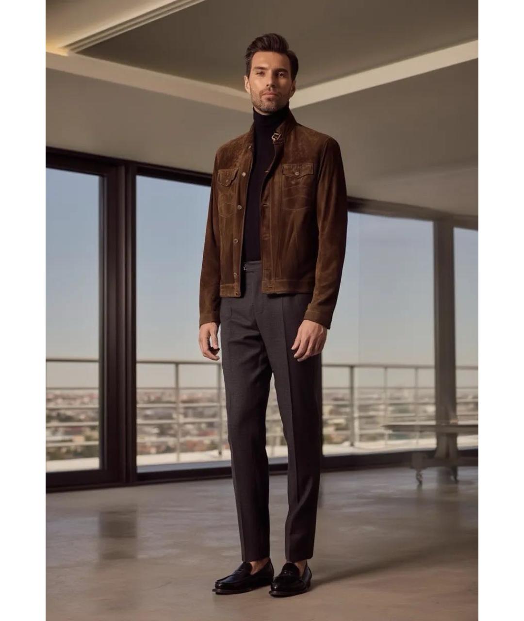 BRIONI Коричневая замшевая куртка, фото 3