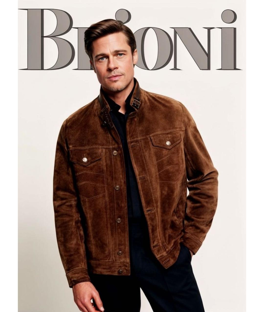 BRIONI Коричневая замшевая куртка, фото 7