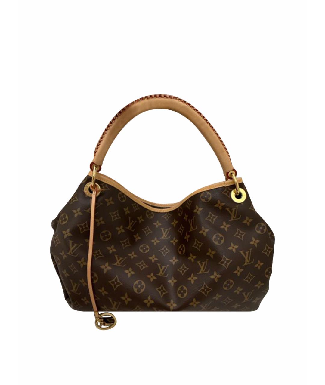 LOUIS VUITTON Коричневая кожаная сумка с короткими ручками, фото 1