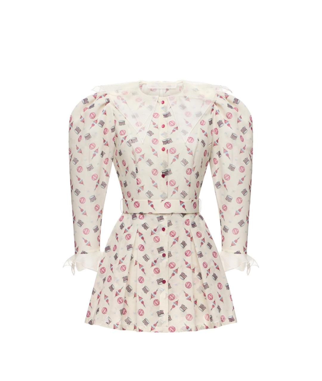 ULYANA SERGEENKO Белое хлопковое платье, фото 3