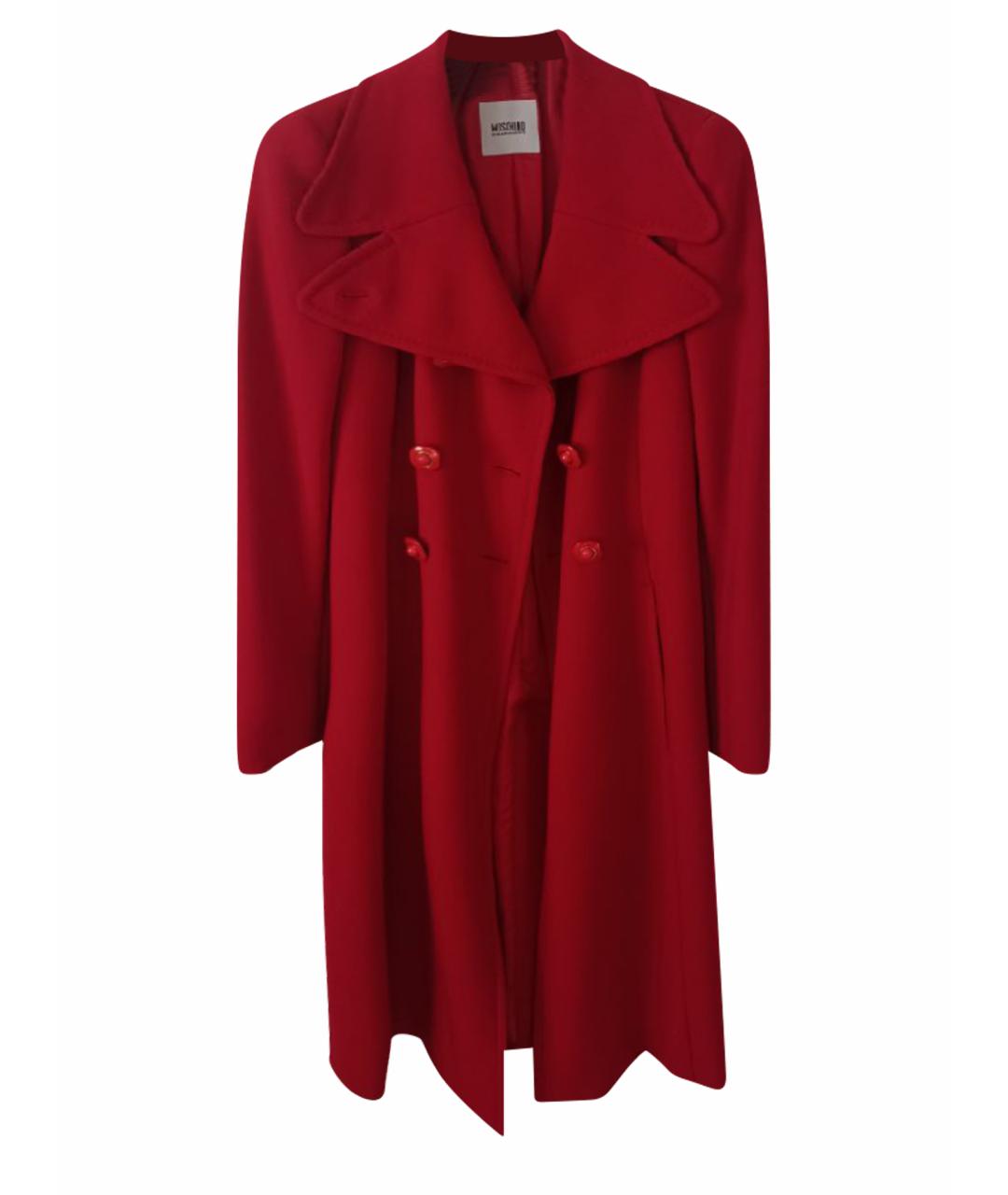 MOSCHINO Красное шерстяное пальто, фото 1