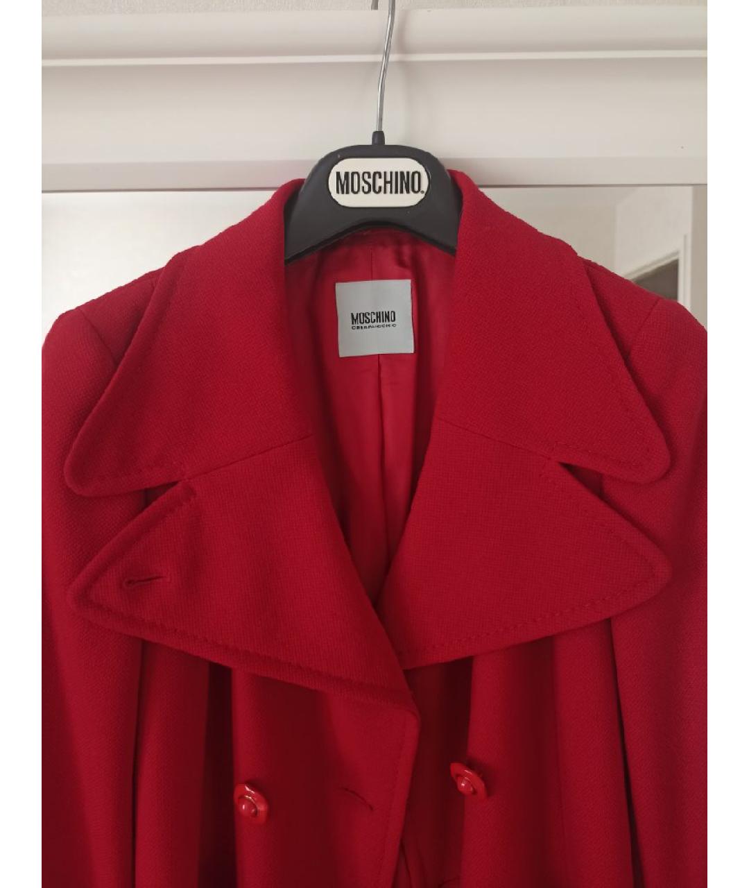 MOSCHINO Красное шерстяное пальто, фото 4