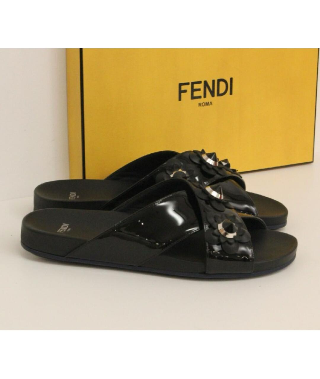 FENDI Черные босоножки, фото 4