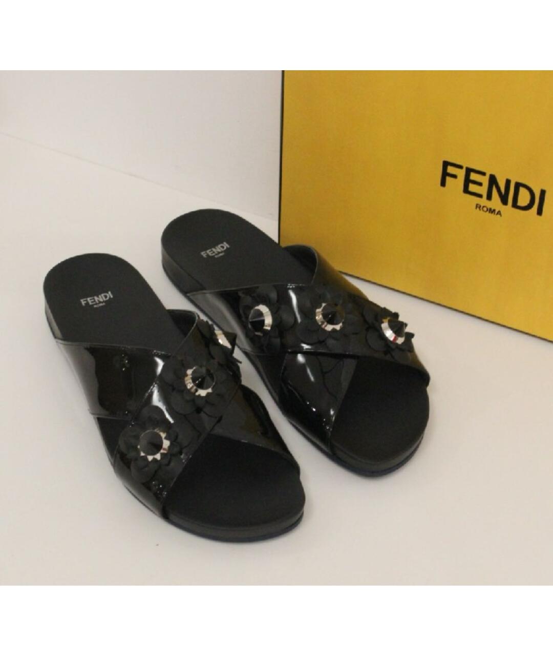FENDI Черные босоножки, фото 2