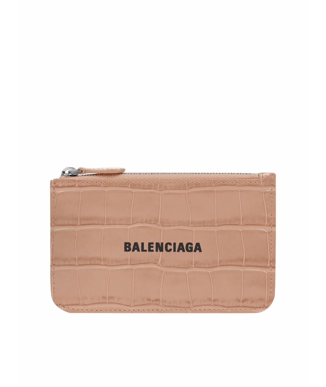 BALENCIAGA Бежевый кожаный кардхолдер, фото 1