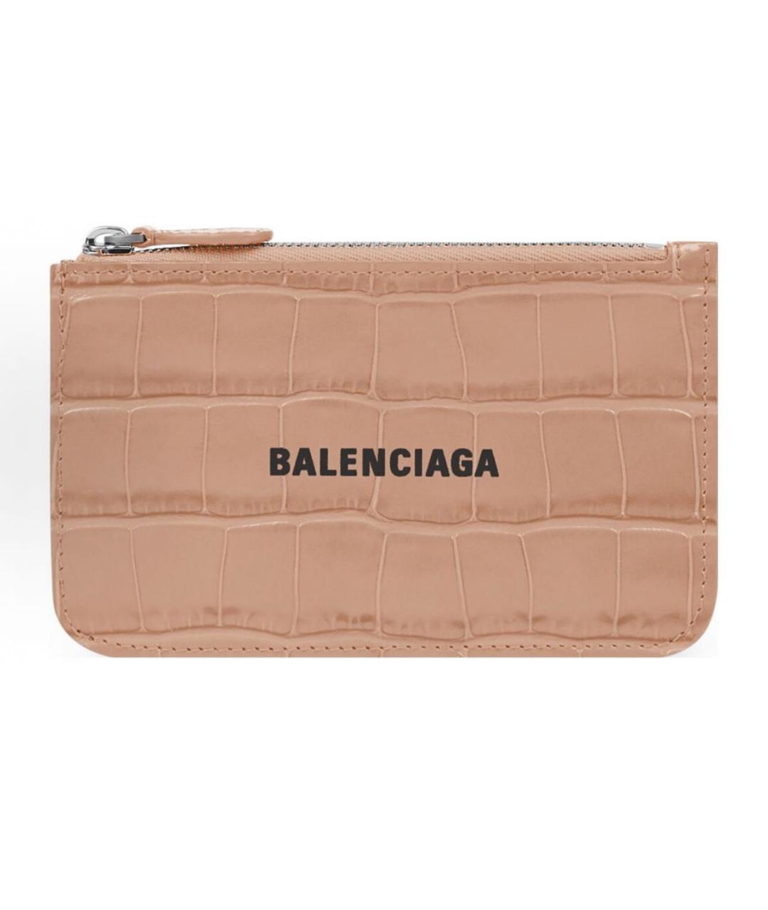 BALENCIAGA Бежевый кожаный кардхолдер, фото 4