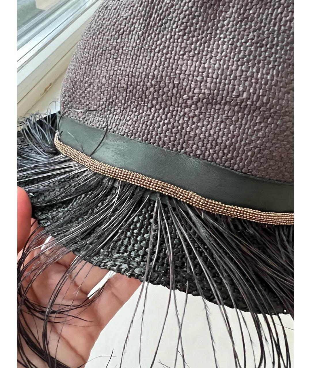 BRUNELLO CUCINELLI Фиолетовая льняная шляпа, фото 3