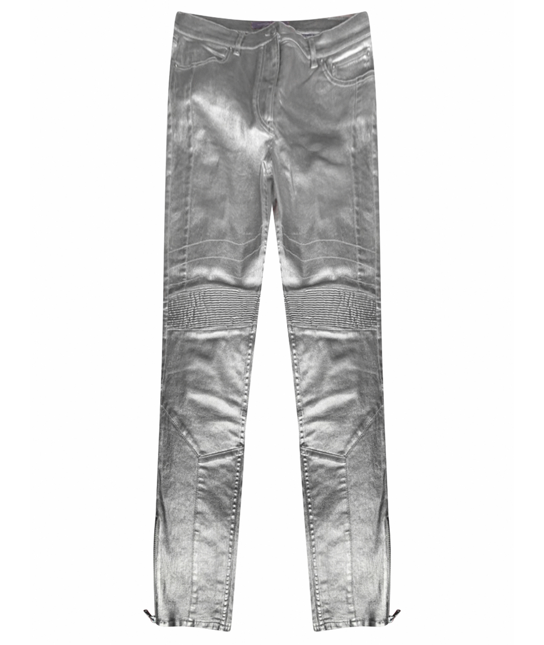 RALPH LAUREN Серебряные хлопковые джинсы слим, фото 1