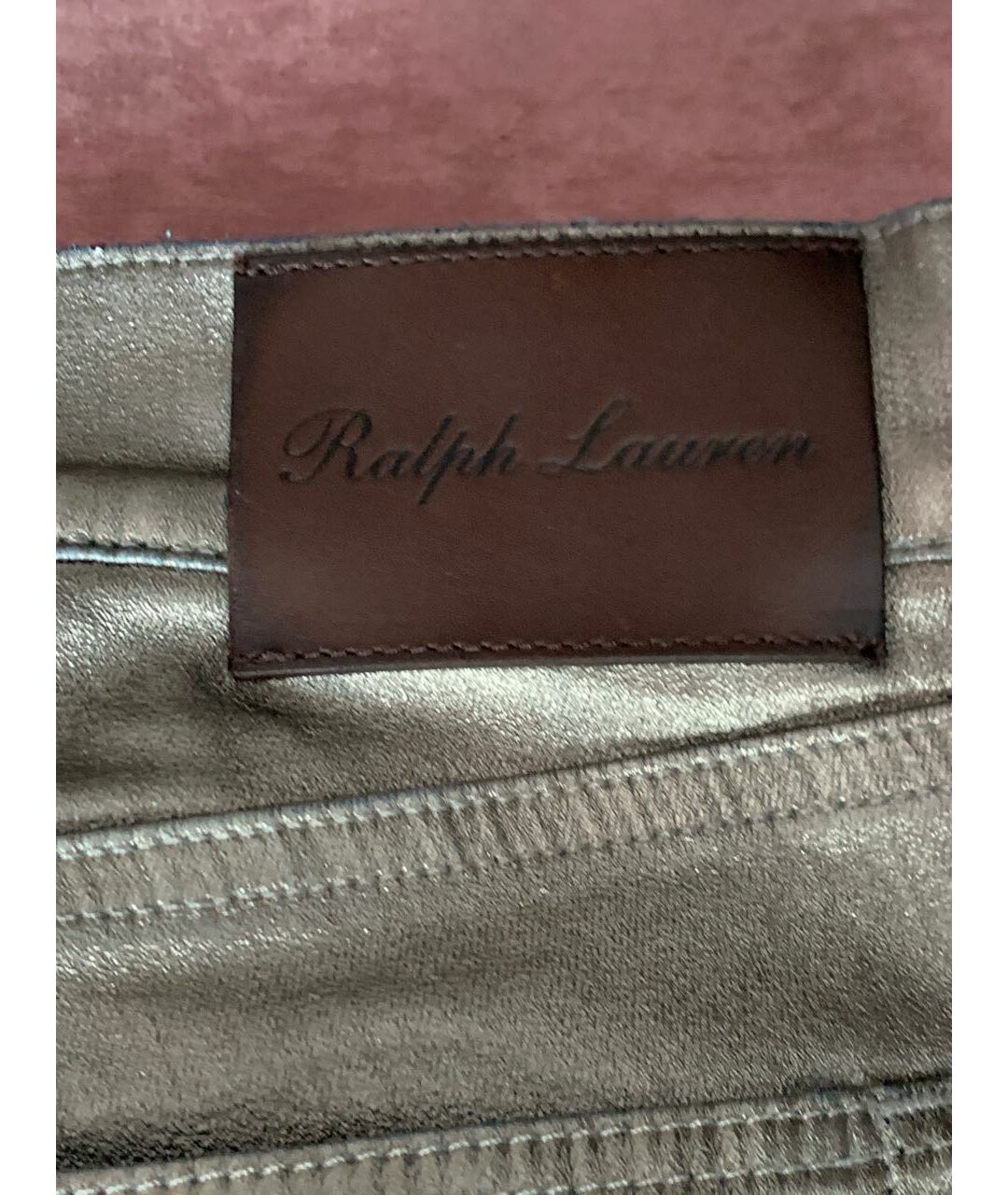 RALPH LAUREN Серебряные хлопковые джинсы слим, фото 6