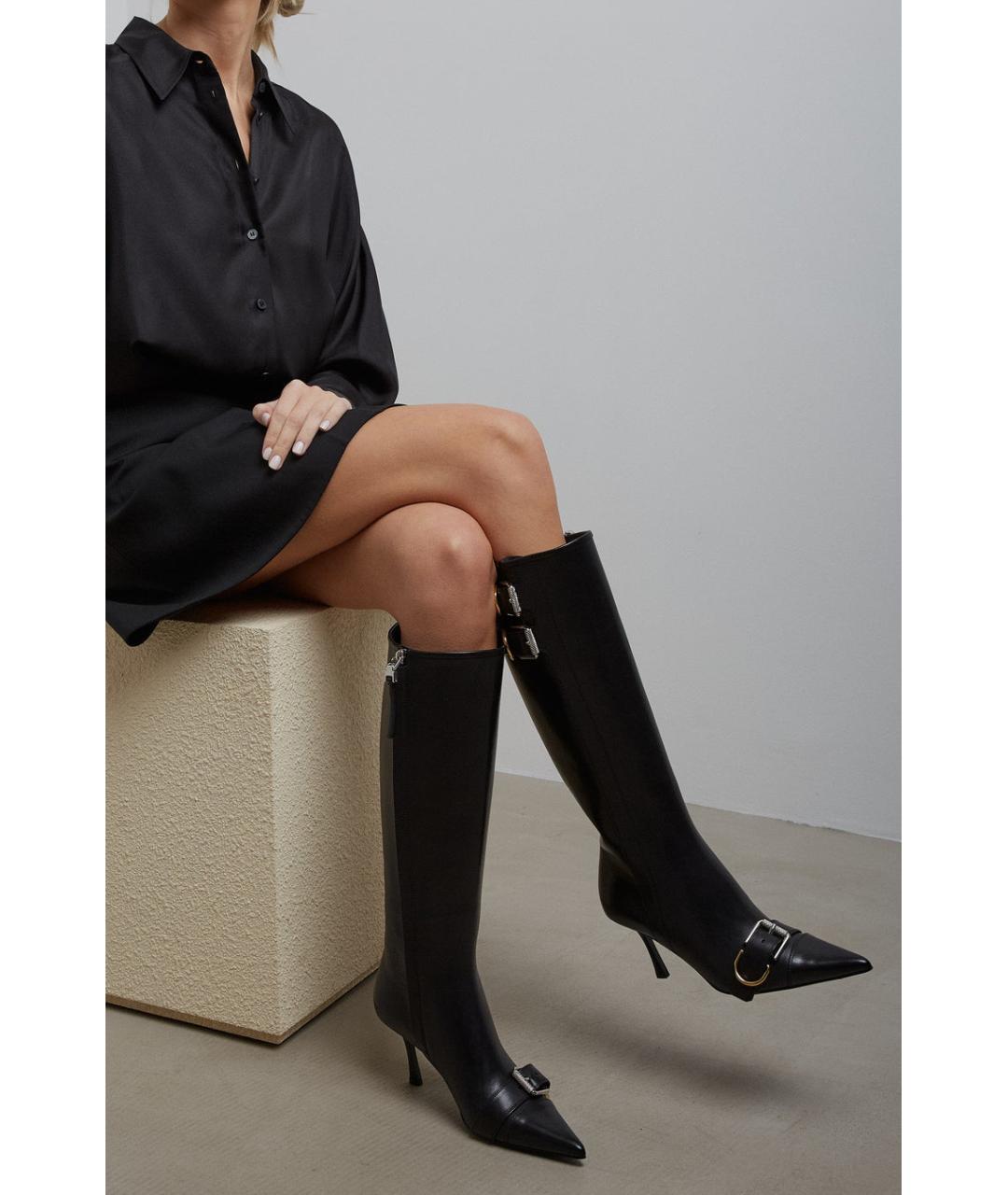 GIVENCHY Черные кожаные сапоги, фото 2