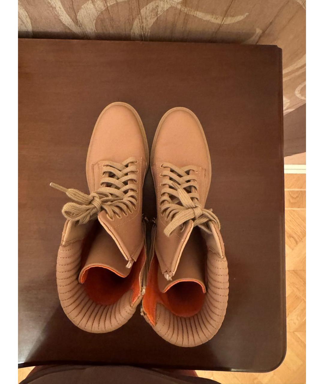 SANTONI Бежевые кожаные ботинки, фото 3